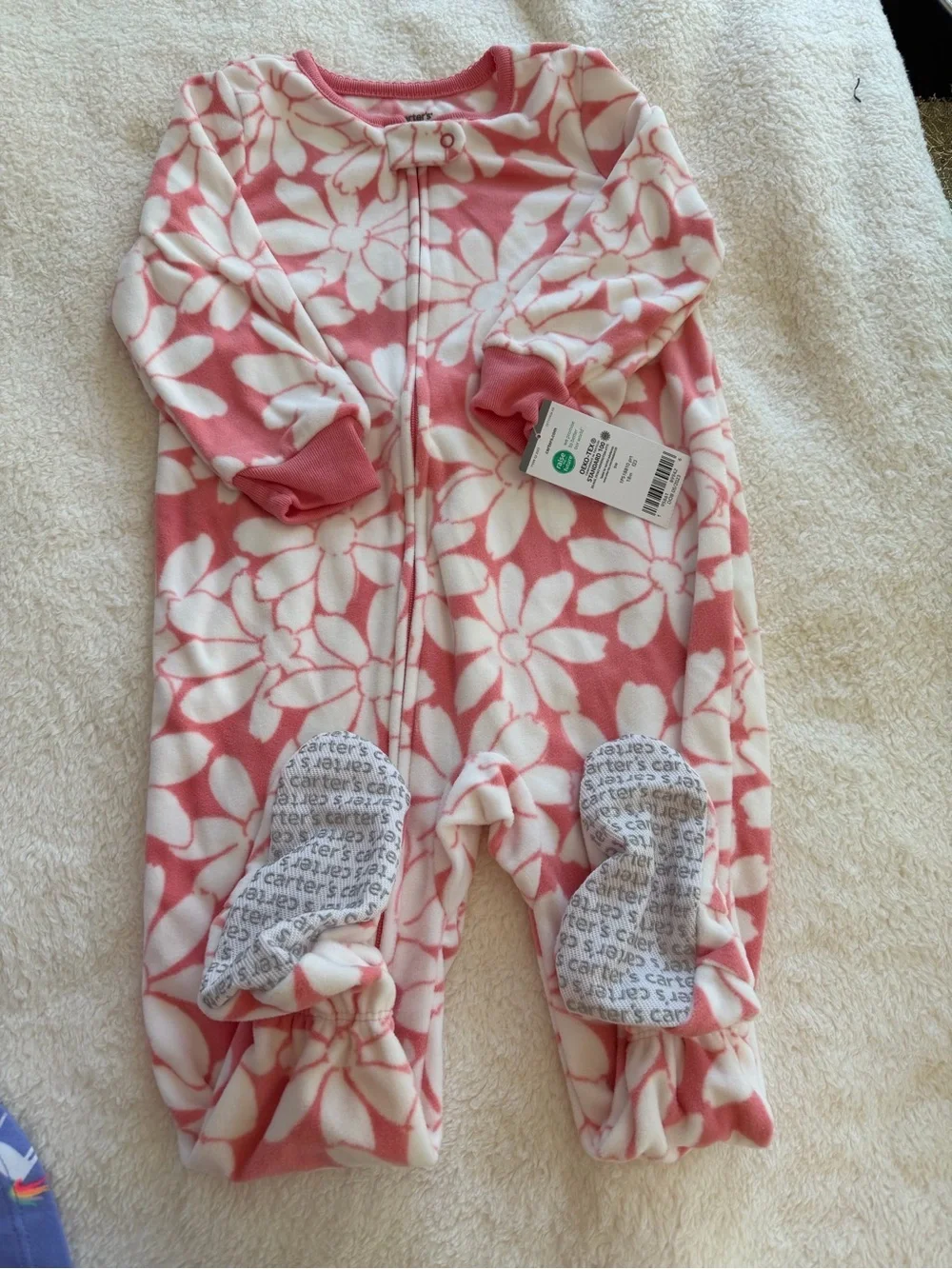NWT Bundle 2PIECES Cat & Jack Purple Unicorn Dress + Cater’s Fleece Pajamas 18M